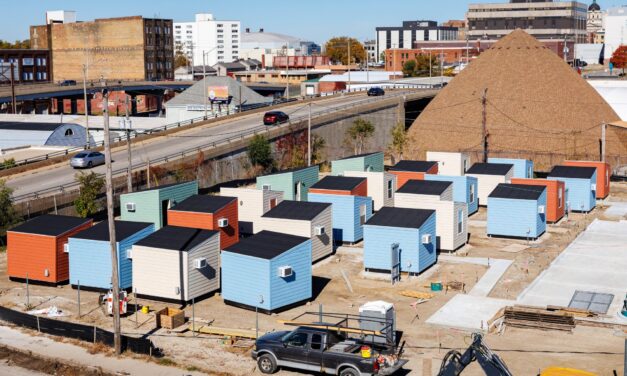 A shelter village provides a bridge to permanent housing