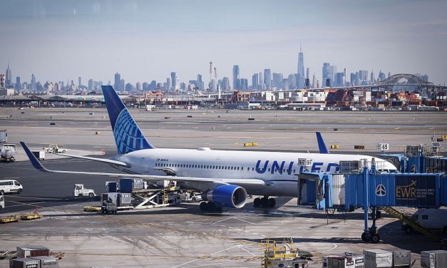 A United jet struck a light pole and a truck near Newark airport, police say