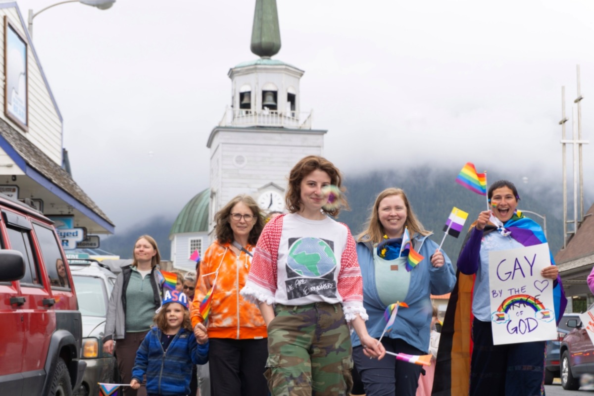More than 100 Sitkans march downtown to celebrate LGBTQ2+ Pride