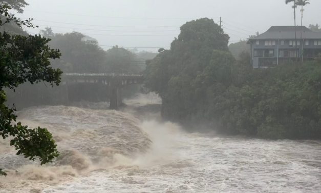 Lala is again a tropical storm, sending drenching rain and winds across Hawaii