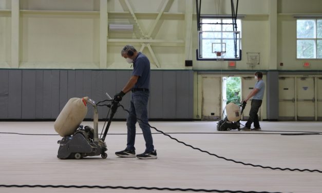 Renovations underway for basketball court at Sitka gym