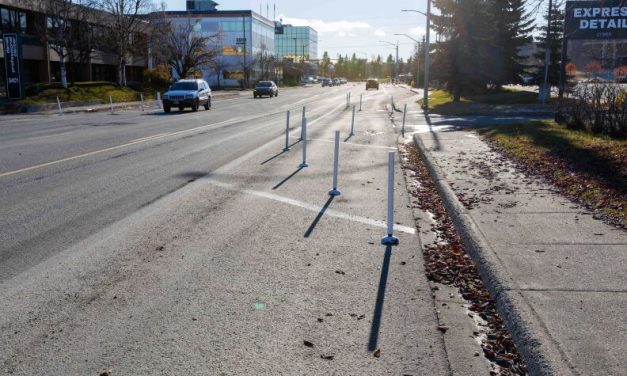 Anchorage narrows Midtown street to make room for snow storage
